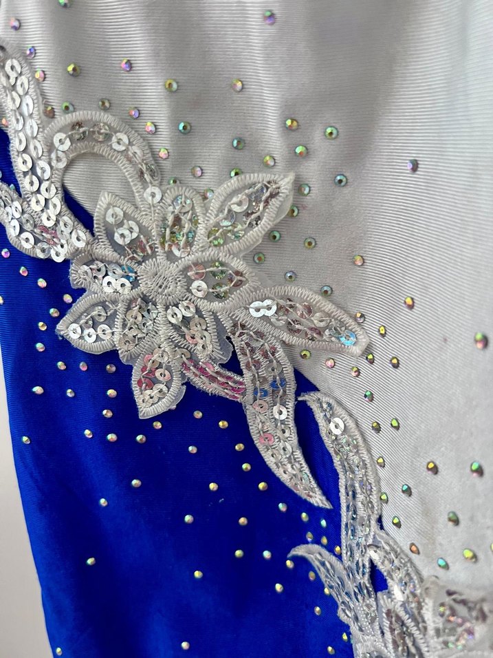 Parlak Mavi bale ve buz pateni kostümü - Görsel 4