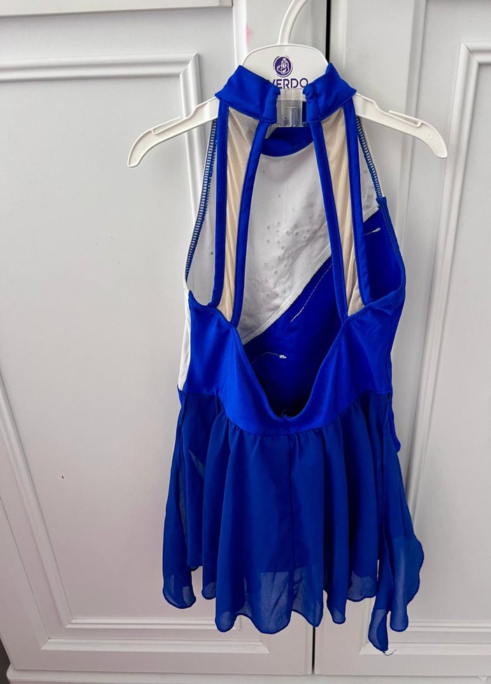 Parlak Mavi bale ve buz pateni kostümü - Görsel 3