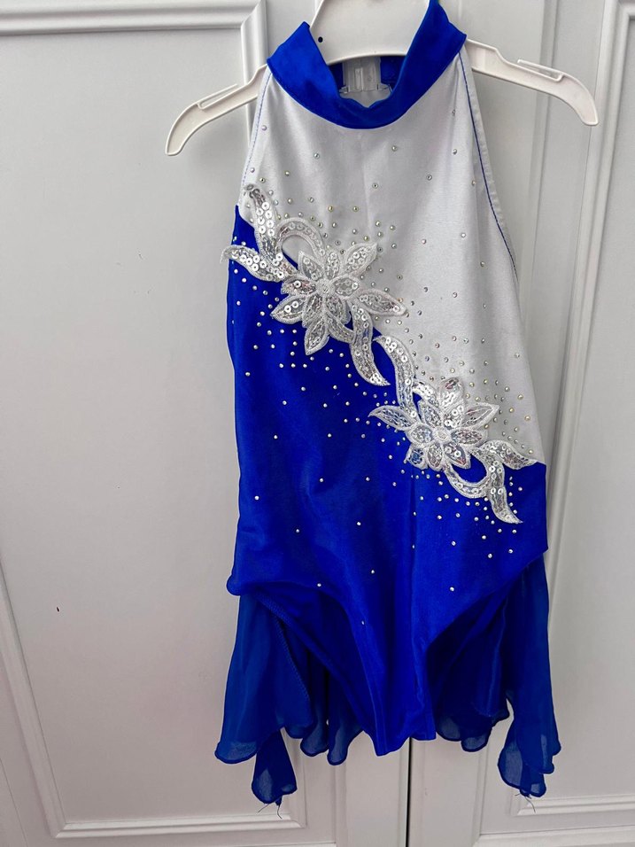 Parlak Mavi bale ve buz pateni kostümü - Görsel 2