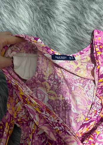 Pembe Mini Çiçekli Bohem Kadın Elbise - Görsel 7