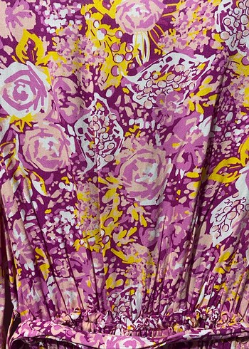 Pembe Mini Çiçekli Bohem Kadın Elbise - Görsel 3