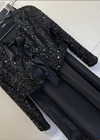 Fiyonk detaylı etek ceket abiye takım - Görsel 4