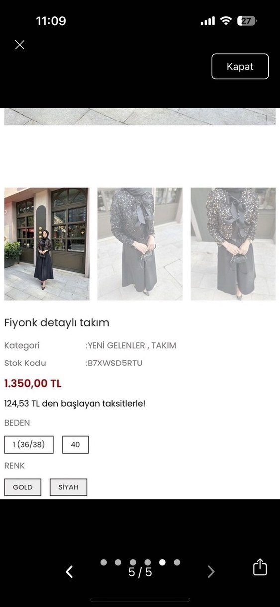 Fiyonk detaylı etek ceket abiye takım - Görsel 5