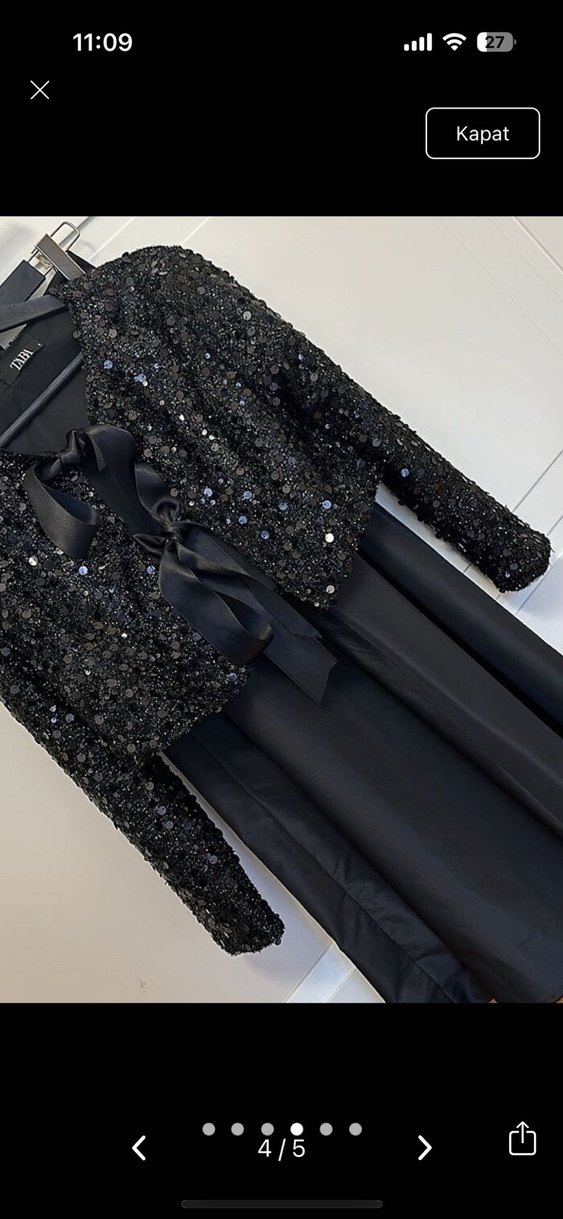 Fiyonk detaylı etek ceket abiye takım - Görsel 4