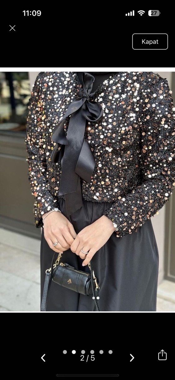 Fiyonk detaylı etek ceket abiye takım - Görsel 2