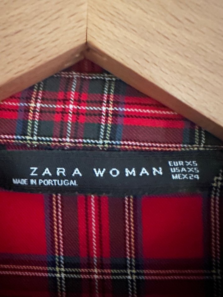 Düğmeli Kırmızı Kareli gömlek 34-36 - Görsel 3