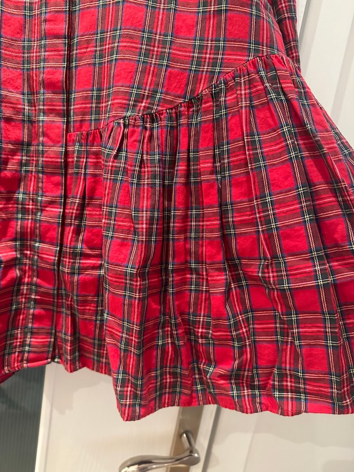 Düğmeli Kırmızı Kareli gömlek 34-36 - Görsel 2