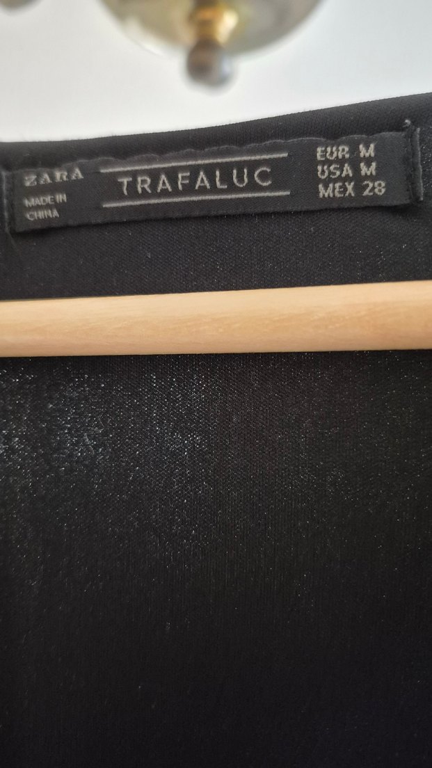 Zara Siyah Bohem Uzun Kollu Mini Elbise - Görsel 3