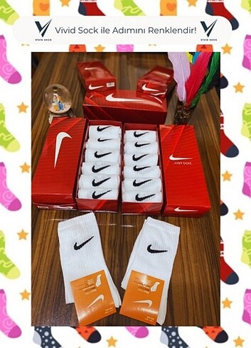 3 Çift Nike Tenis Çorap (6 Adet)