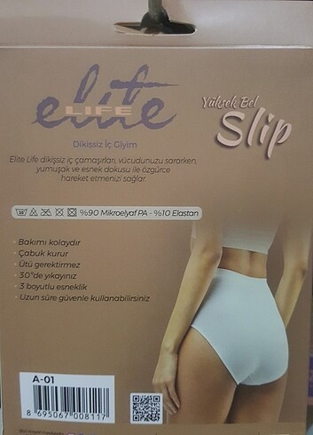 Diğer Elite Life Dikişsiz Yüksek Bel Slip Çamaşır
