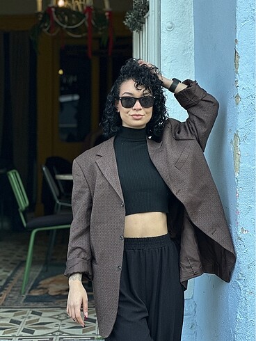 xl Beden kahverengi Renk Blazer