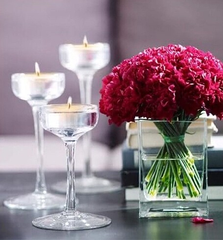  Beden Ikea Blomster 3?lü şamdan cam mumluk