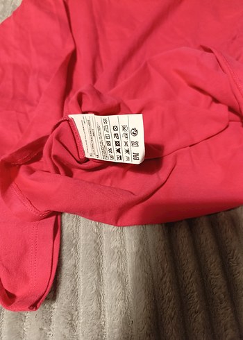 10 Yaş Beden pembe Renk Benetton Kız Çocuk Pembe Uzun Kollu Tişört 150 cm 10-11 Yaş