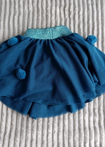 5 Yaş Beden mavi Renk Zara Kız Çocuk Mavi Ponponlu Etek 5 Yaş 110 cm