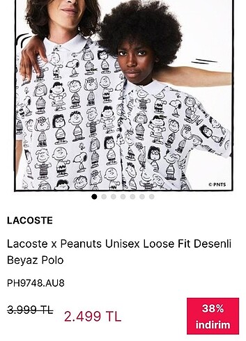 Lacoste Peanuts Polo Yaka XXL BEDEN Erkek T-Shirt - Görsel 3