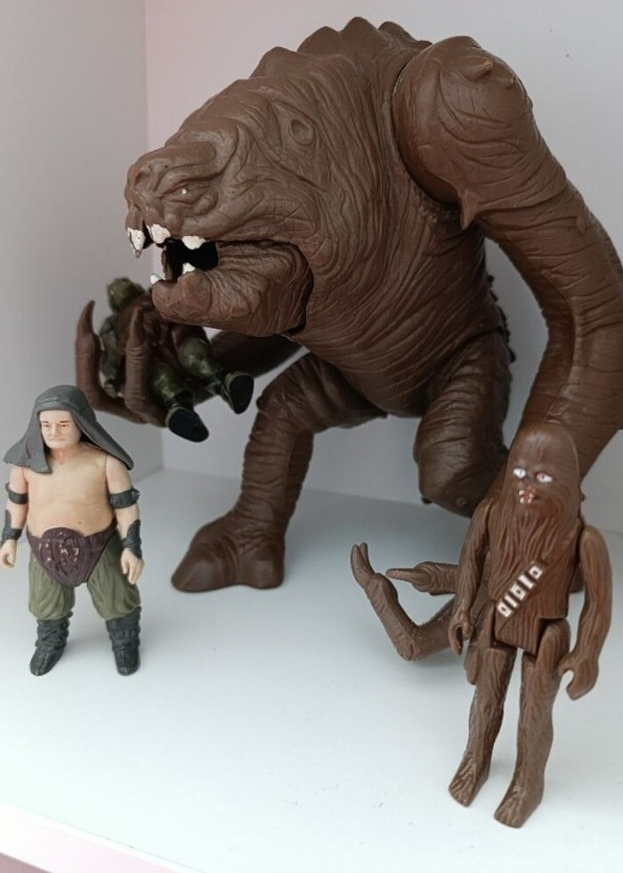 Star Wars ROTJ 1984 Kenner Palitoy Rancor Monster & Keeper & Gam - Görsel 5