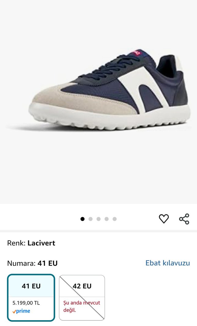 Camper Pelotas 45 Numara Ayakkabı. Orijinal, faturalı sıfır ürün - Görsel 2