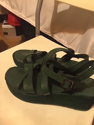 39 Beden yeşil Renk Beta sandalet