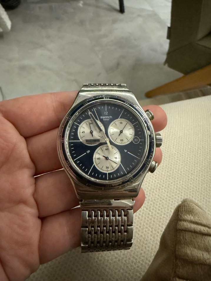 Gri Swatch Erkek Klasik Kol Saati - Görsel 4