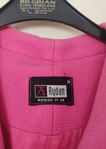 38 Beden Pembe Midi Düğmeli Kabanı
