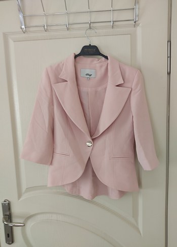 Pembe Mini Kadın Blazer Ceket