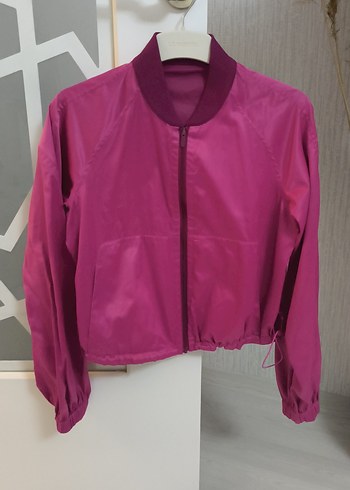 Pembe Fermuarlı Kadın Spor Ceket