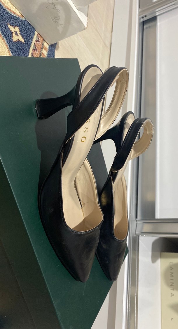 Siyah Stiletto Topuklu Klasik Kadın Ayakkabı - Görsel 2