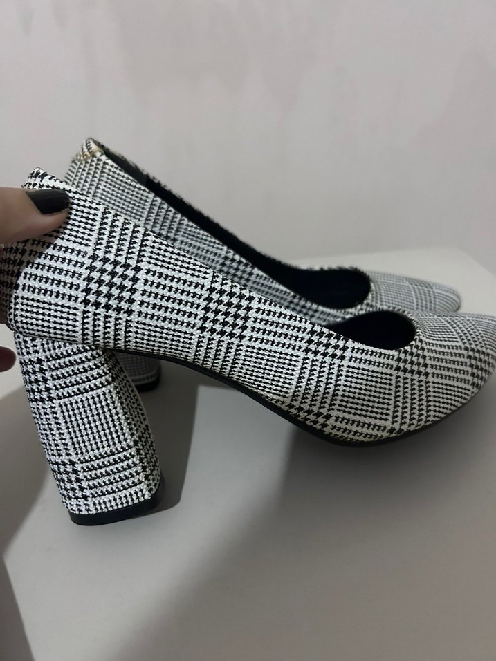 Butigo Ekose Desenli Kadın Topuklu Ayakkabı - Görsel 2