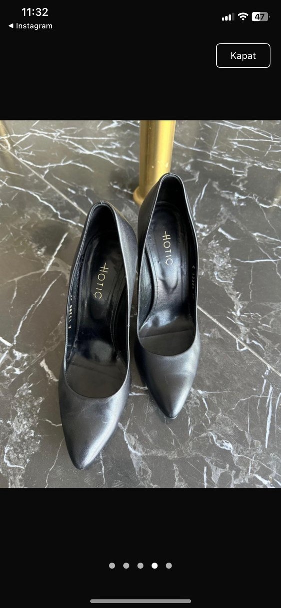 Siyah Tokalı Stiletto Topuklu Kadın Ayakkabı - Görsel 4