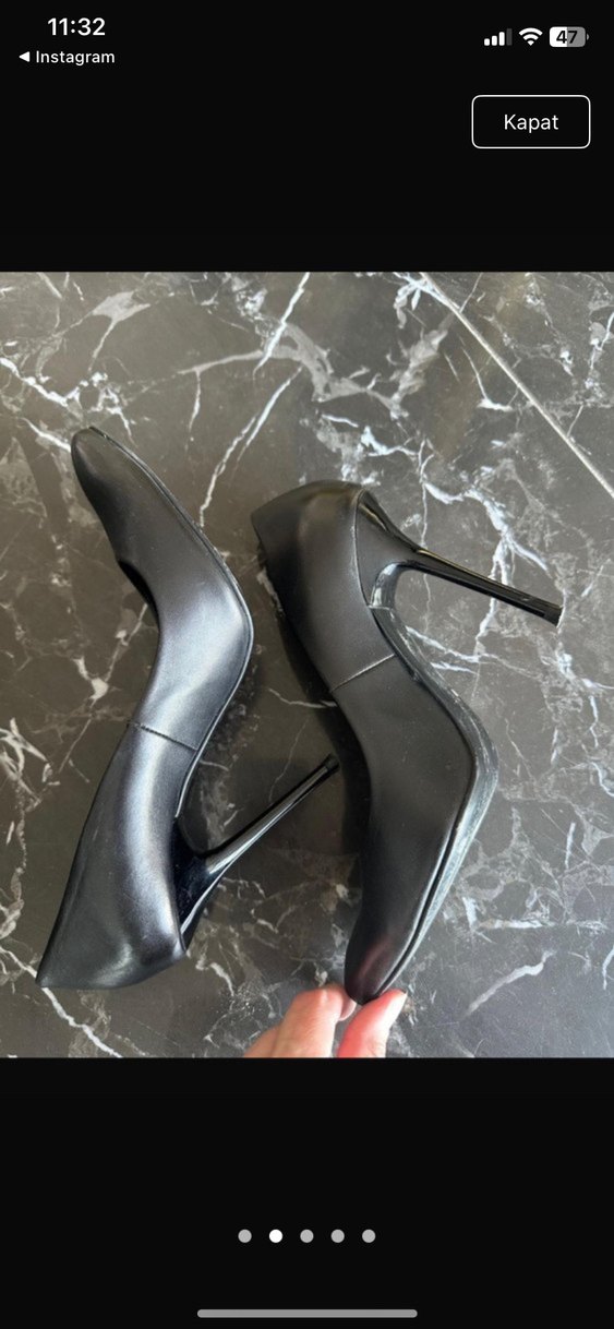 Siyah Tokalı Stiletto Topuklu Kadın Ayakkabı - Görsel 2