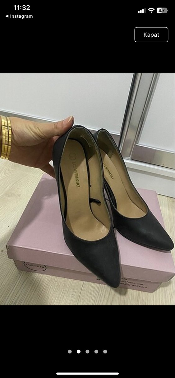 Siyah Modern Klasik Stiletto Topuklu Kadın Ayakkabı - Görsel 3