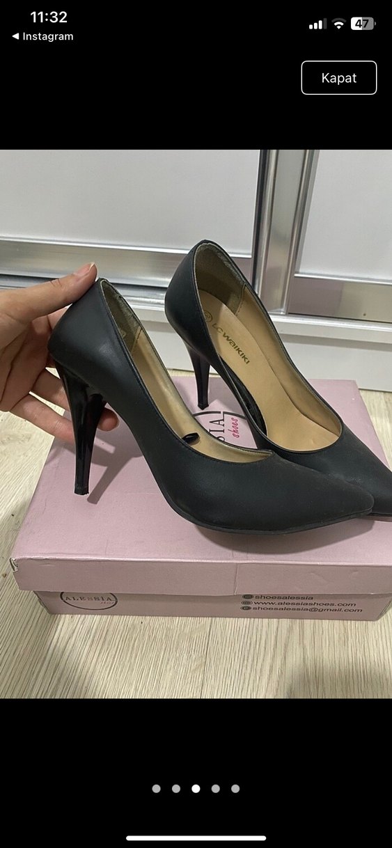 Siyah Modern Klasik Stiletto Topuklu Kadın Ayakkabı - Görsel 2