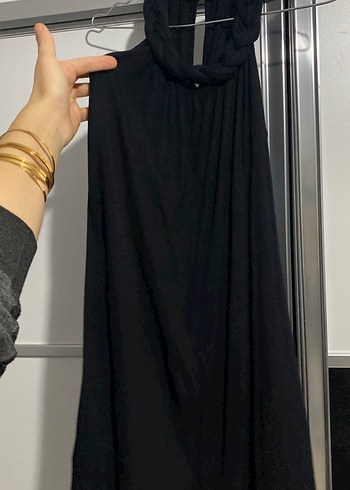 Drapeli Siyah kısa Elbise - Görsel 3