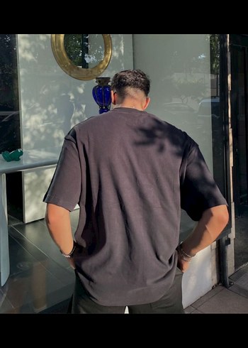 m Beden Rock Punk Tarz Siyah Oversize Tişört