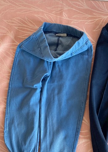 Koyu Mavi Ve Açık Mavi Kumaş Tayt Pantolon - Görsel 3