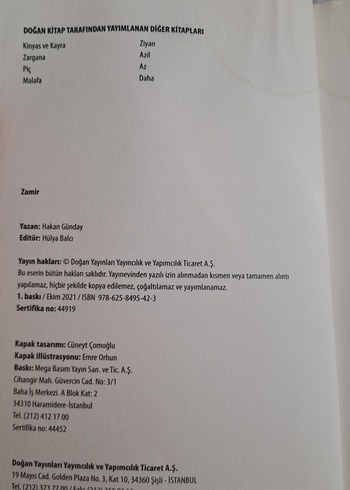 Hakan Günday - Zamir Roman