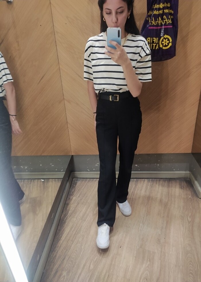 Trendyomilla yüksek bel dokuma pantolon  - Görsel 2