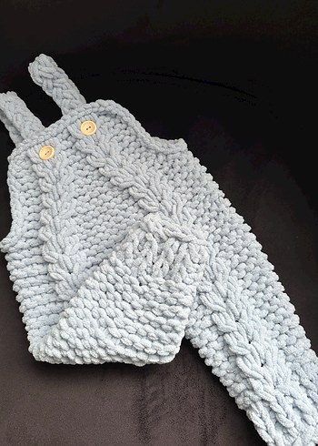 Bebe Mavisi Örgü bebek Tulum - Görsel 2