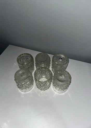 Lav Kristal Kesim Cam Karaf ve 6 Bardak Seti