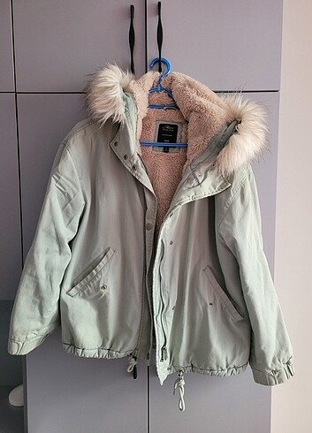 Su Yeşili Mavi jeans Bayan Mont