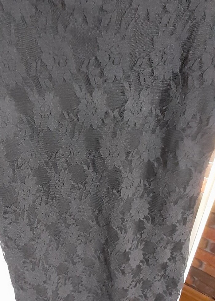 Mini dantelli balon kol elbise - Görsel 3