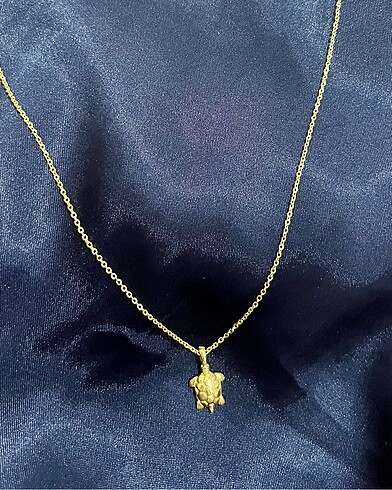 Kaplumbağa gold renk kolye