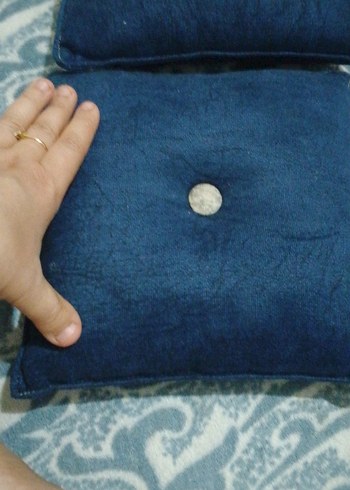 Koyu Mavi Bohem Tarzı Dekoratif Yastık - Görsel 2