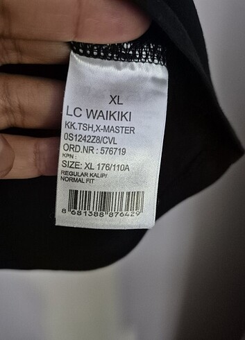 xl Beden siyah Renk LC WAIKIKI PAMUKLU TİŞÖRT 