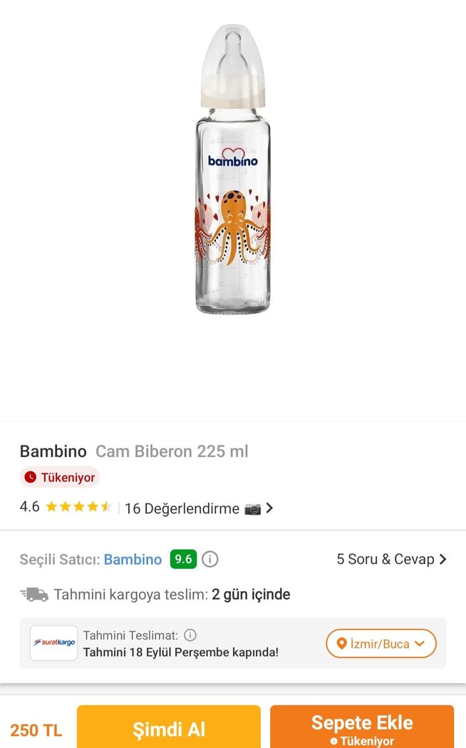 Sarı Pastel Cam Bebek Biberonu 0-6 Ay ve Sarı alt açma - Görsel 3