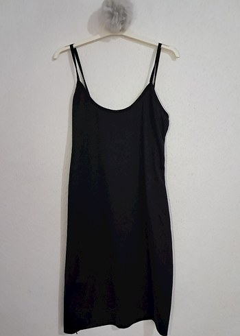 Diğer Siyah Midi Strappy Kadın Triko Elbise
