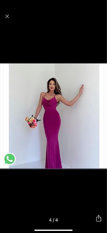 s Beden pembe Renk Abiye Elbise
