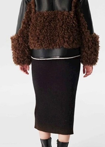 Kahverengi Kürklü Deri Kadın Ceket - Görsel 2