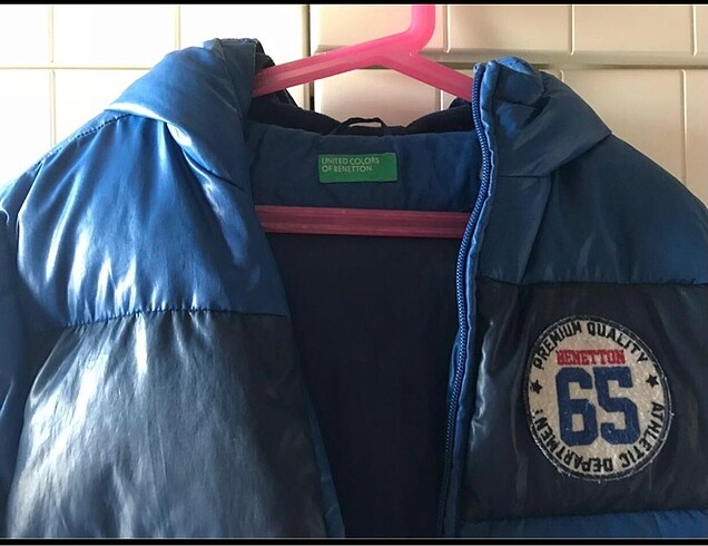 10 Yaş Beden BENETTON Lacivert Kaztüyü Mont &Kaban 10 yaş