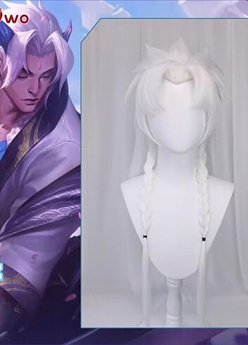 Ruh Çiçeği Yone Beyaz Peruk Cosplay